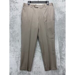 Brooks Brothers Men's Dress Pants 33x29 Brown Wool Flat Front